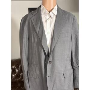 Brunello Cucinelli Gray Wool Silk Unstructured Blazer 44R